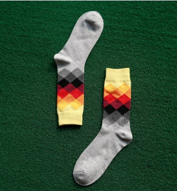 Colored diamond  long socks