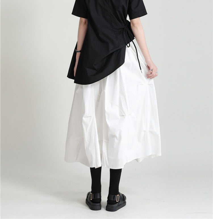 Loose High Waist Mid-length Niche A-Line Skirt