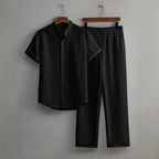 Casual Multi-color Short Sleeve + Pant Set