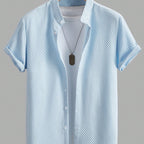 Breathable Casual Band Collar Imprinted Shirt