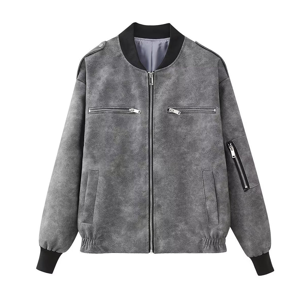 Casual Street Pleather Jacket