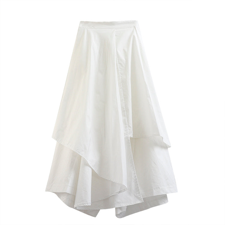 Irregular Ruffle High Waist Panel Skirt