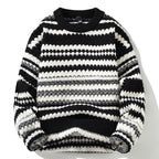 Textured Striped Big Sweater