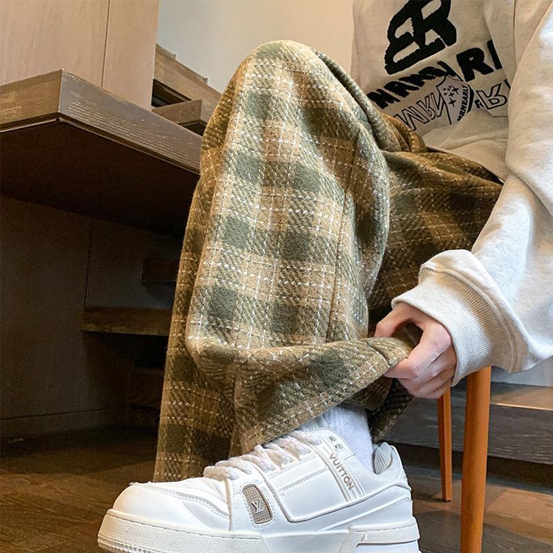 Wide Leg Plaid Pants