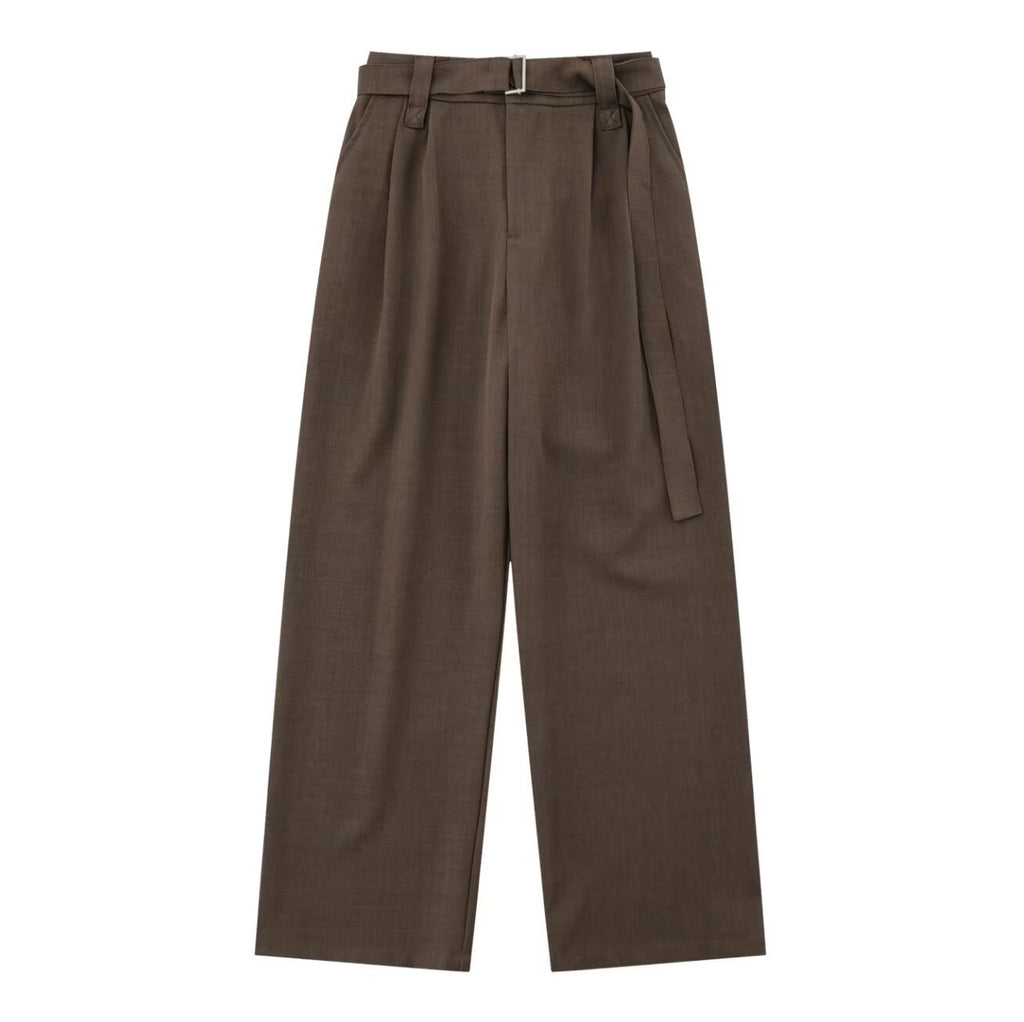 Loose Leisure Draping Wide-Leg Trousers - Strap /no Button