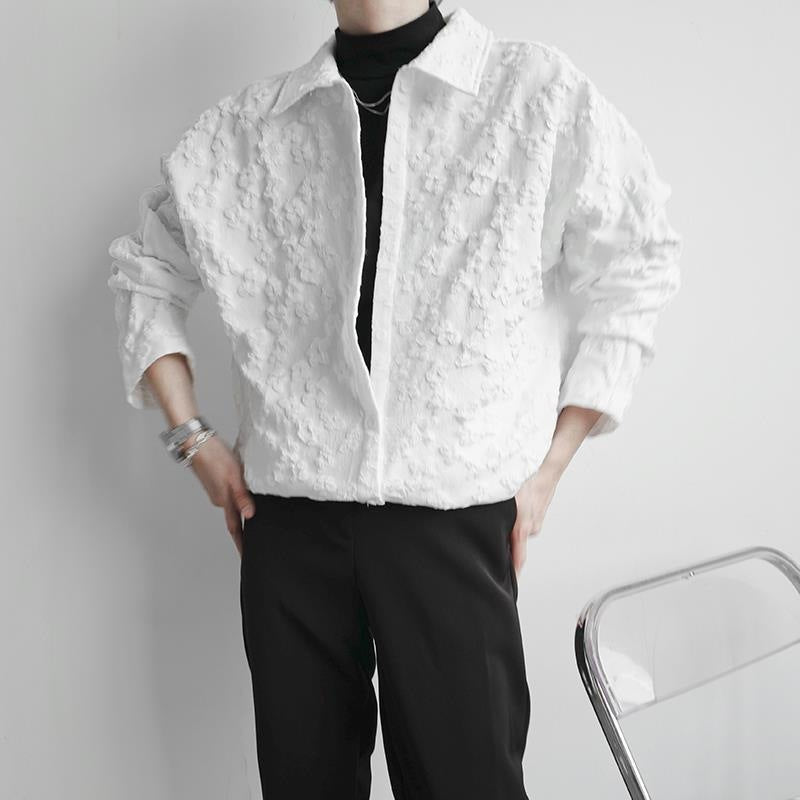 Embroidered Niche Design Long Sleeve Shirt