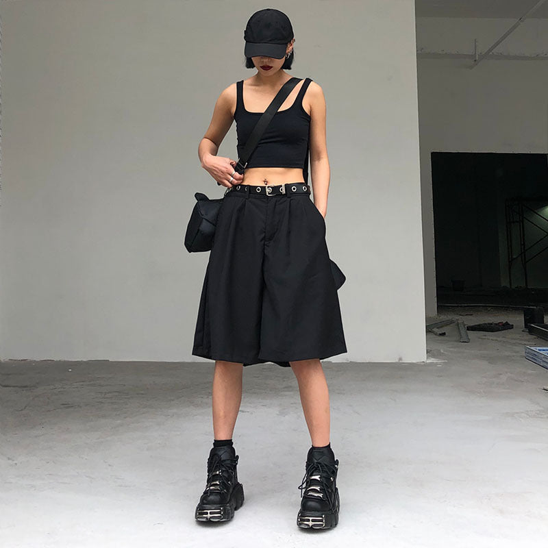 Straight Casual Suit Shorts
