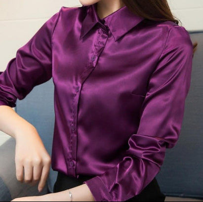 Satin long sleeve shirt