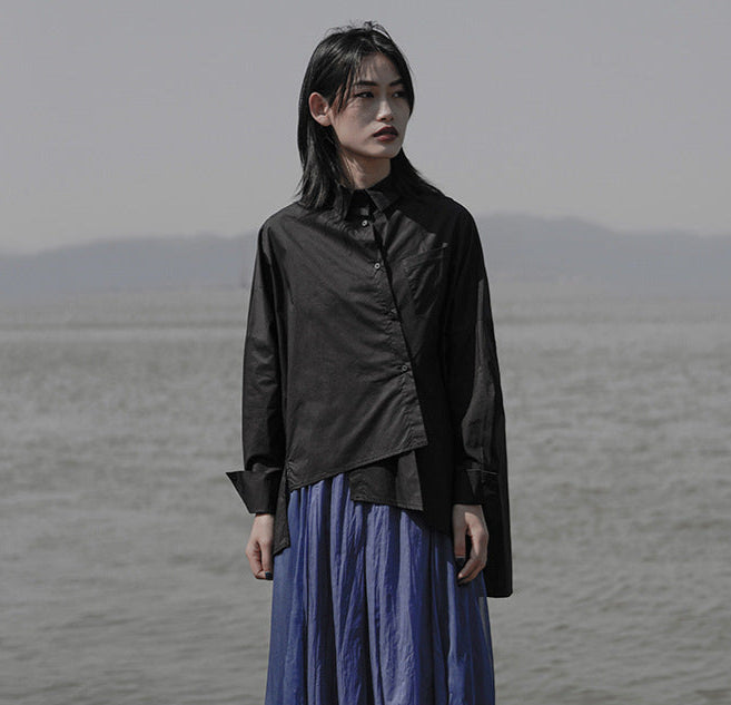 Niche Irregular Layered Shirt