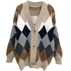 Korean Lazy Style Diamond Cardigan