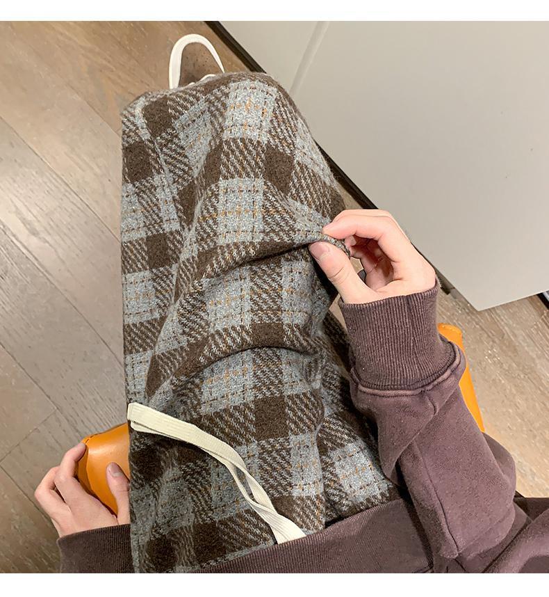 Wide Leg Plaid Pants