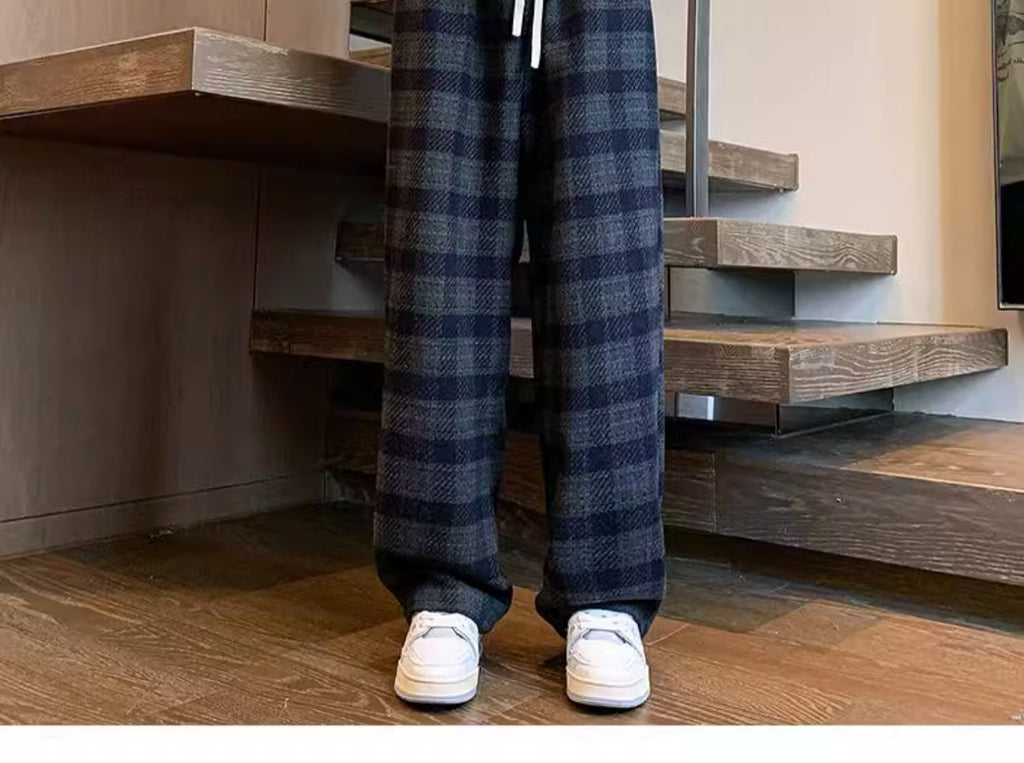 Wide Leg Plaid Pants