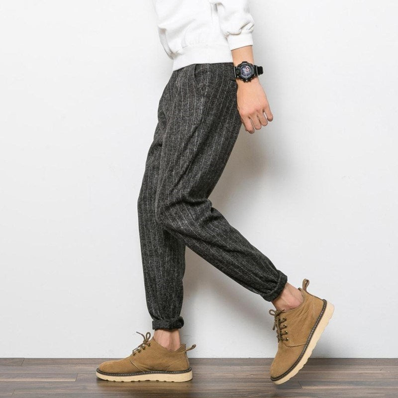 Striped casual harem pants