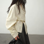Deconstructive Waist Slimming Asymmetric Shirt