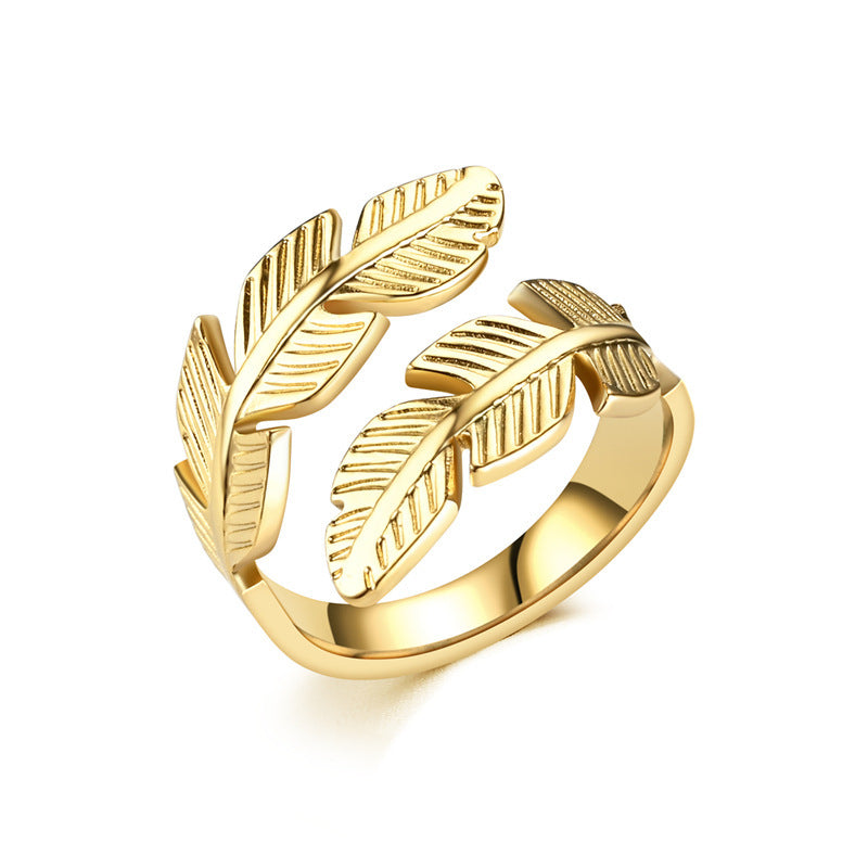 Adjustable Feather Design Ring