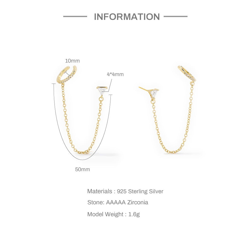Fine Silver Choker Tassel Stud Earrings