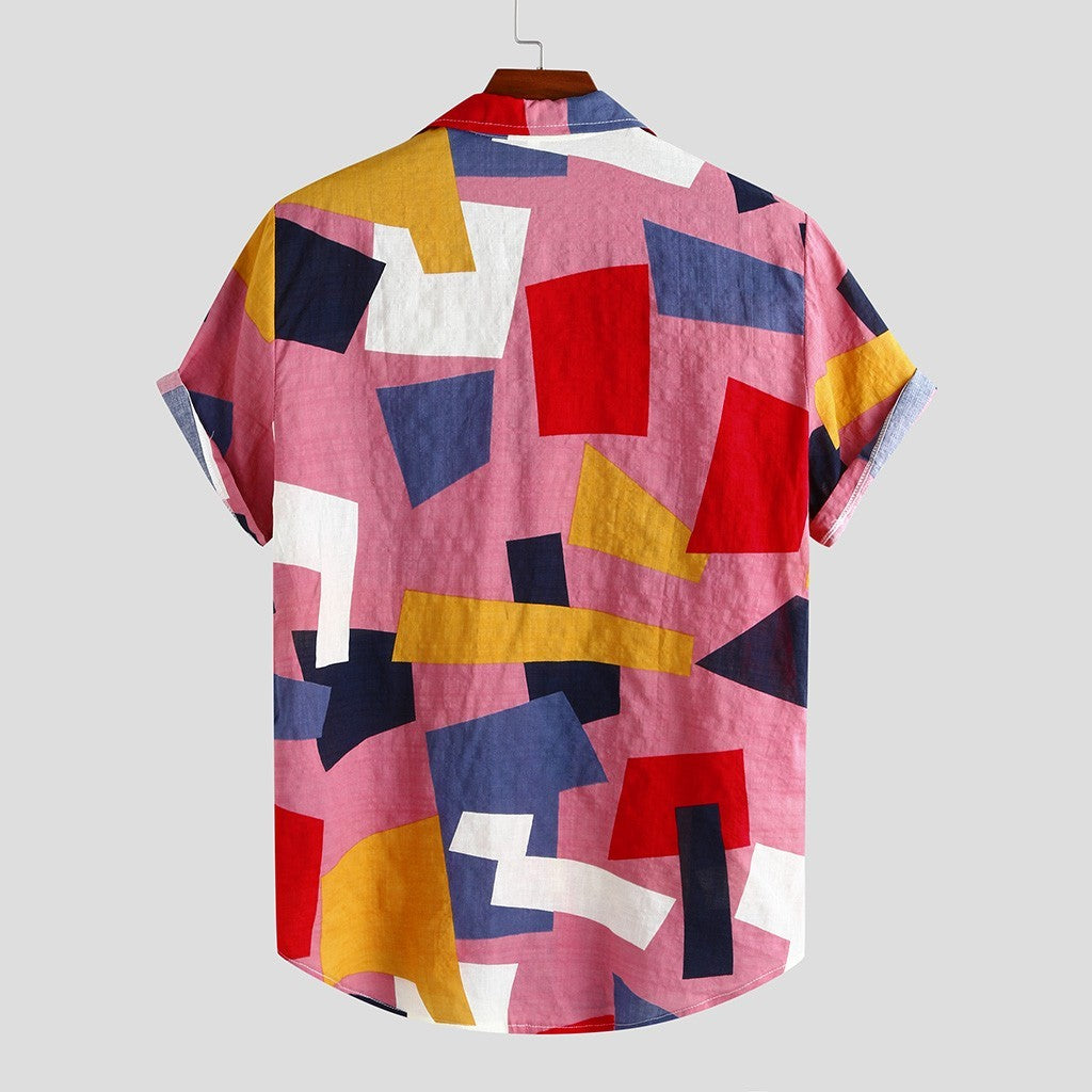 Patterned Button-up Casual Shirt