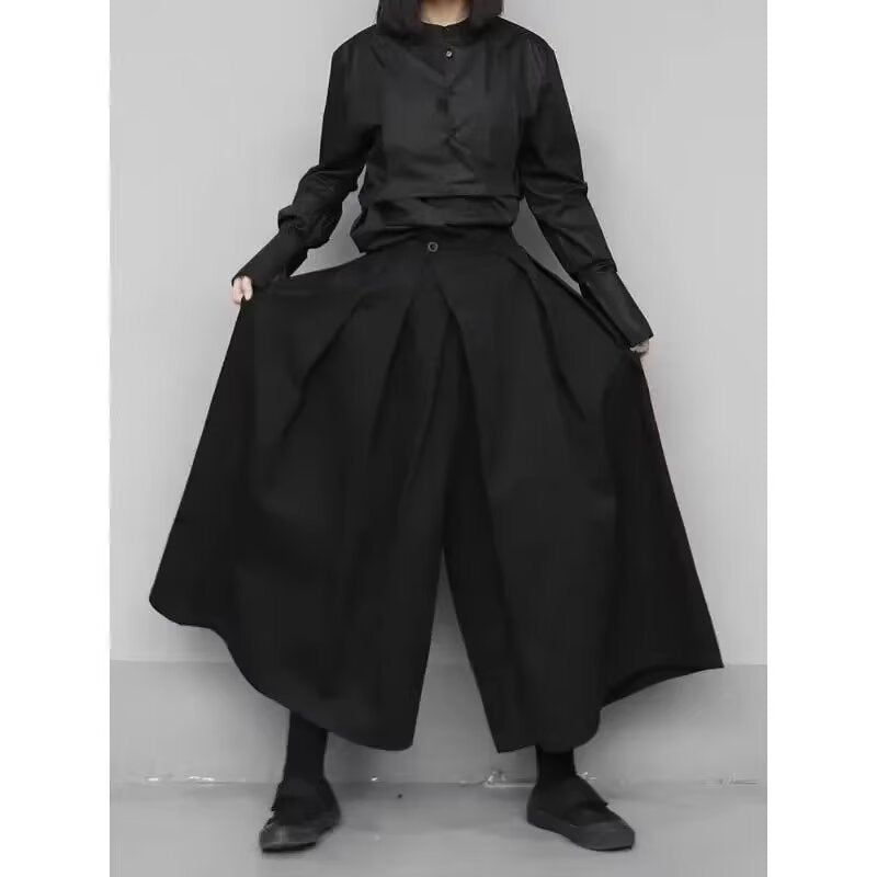 High Waist Modern Japanese Extra Wide Leg Pants