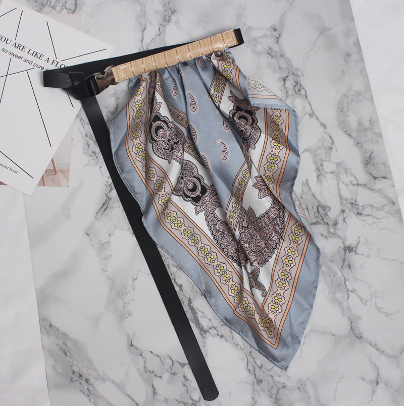 Vintage fashion attached scarf belt