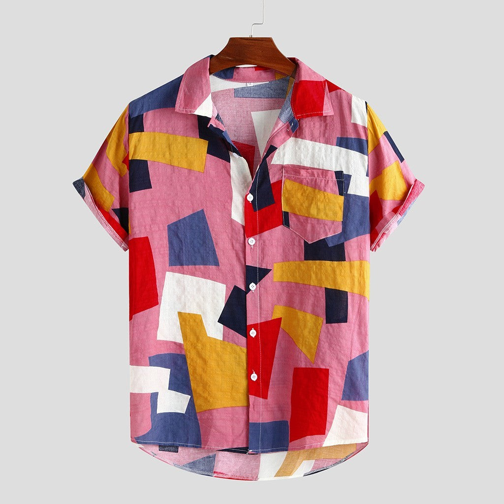 Patterned Button-up Casual Shirt