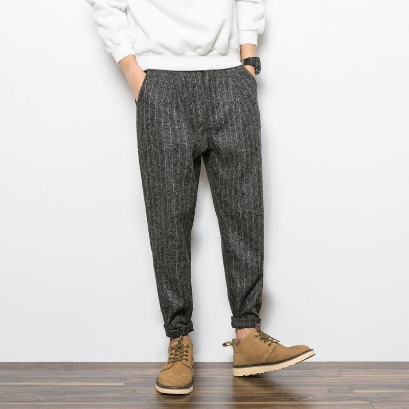 Striped casual harem pants