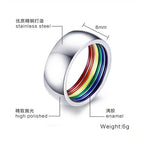 Lowkey Rainbow Stainless Steel Wide Ring