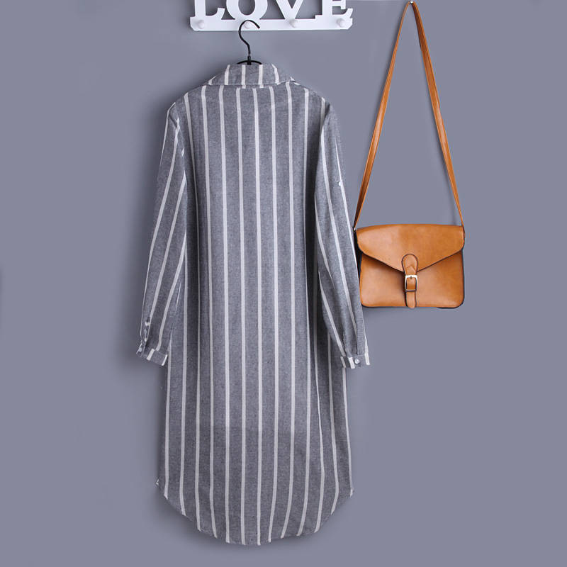 Long Striped Button Shirt/ShirtDress