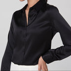 Satin long sleeve shirt