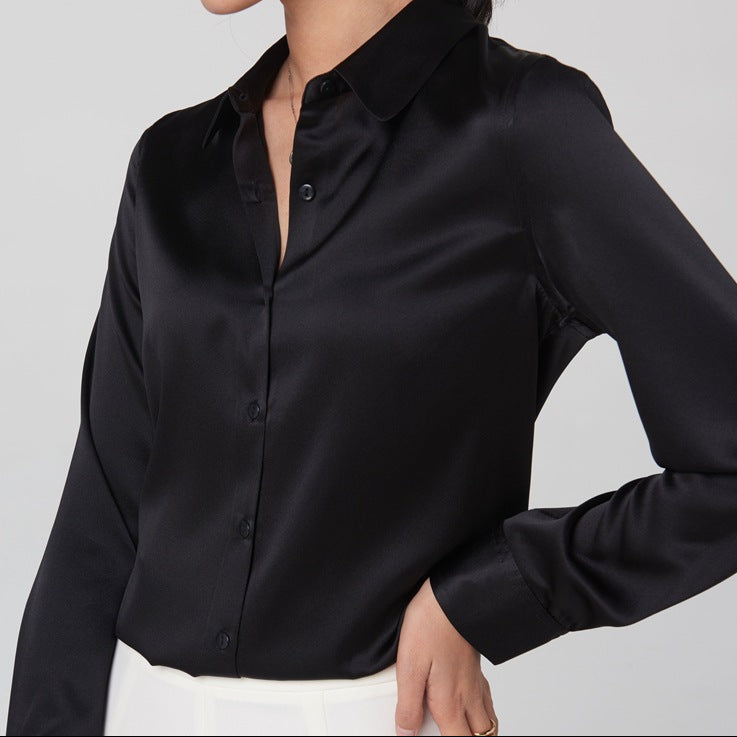 Satin long sleeve shirt