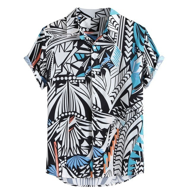 Swiggle Pattern Print Button up