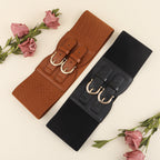 Retro Needle Buckle Waist Elastic Wide Belt