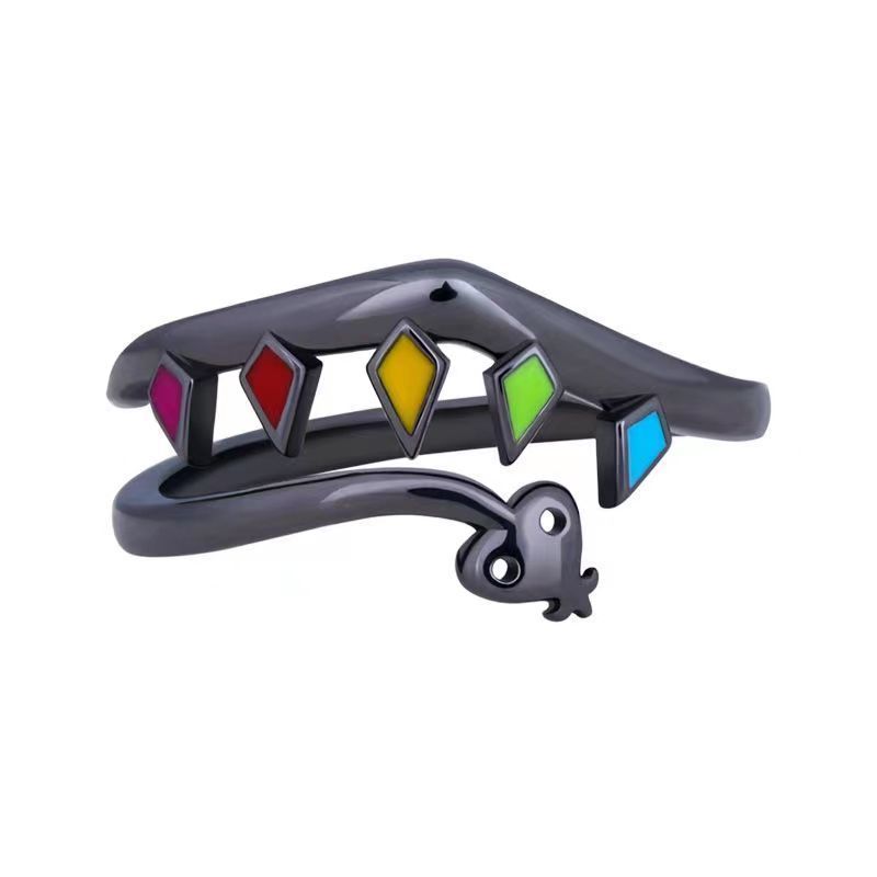 Adjustable Rainbow Snake Ring