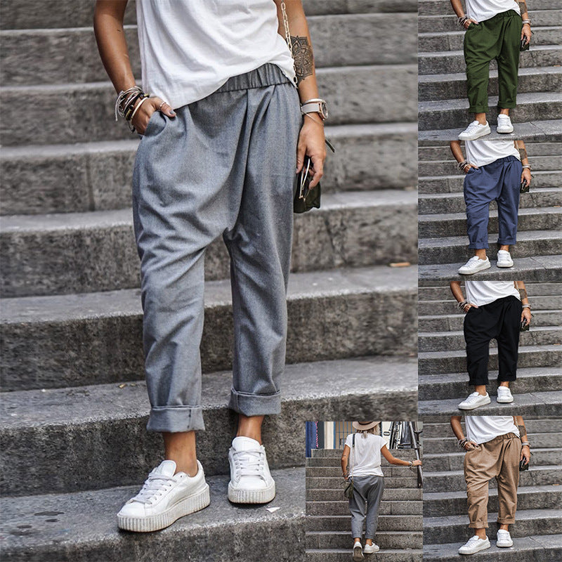 Casual Harem Pants With Pockets