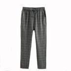 Nine points harem plaid casual pants