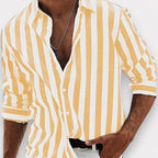 Striped Casual Long-sleeved Print Shirt