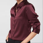 Satin long sleeve shirt