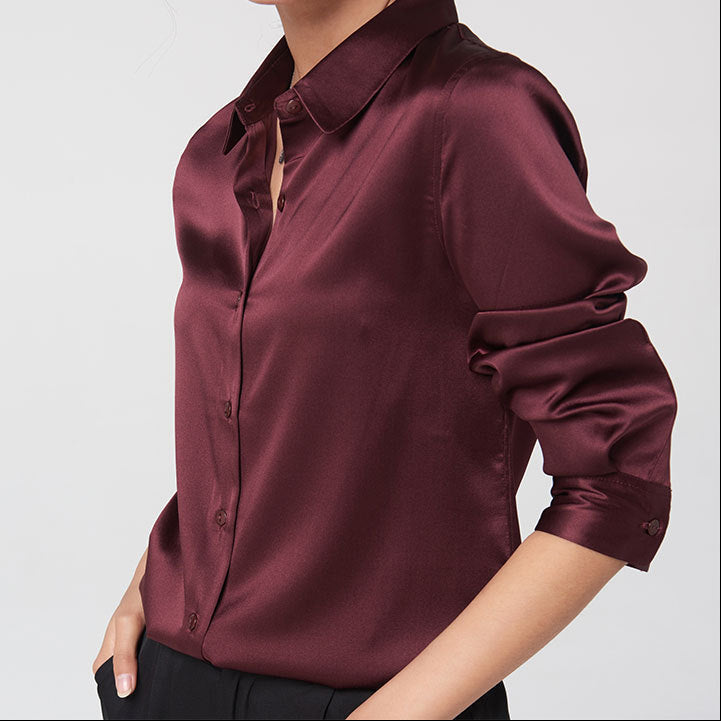 Satin long sleeve shirt