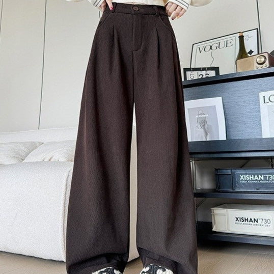 Slimming Casual High Waist Drooping Wide Leg Pants