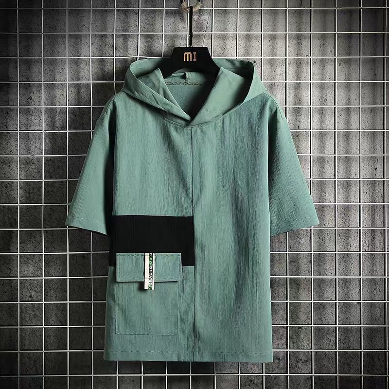 Hooded T-shirt Stretch Street Shorts Suit