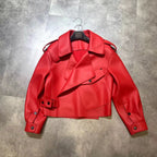 Leather Loose-fitting Cropped Jacket