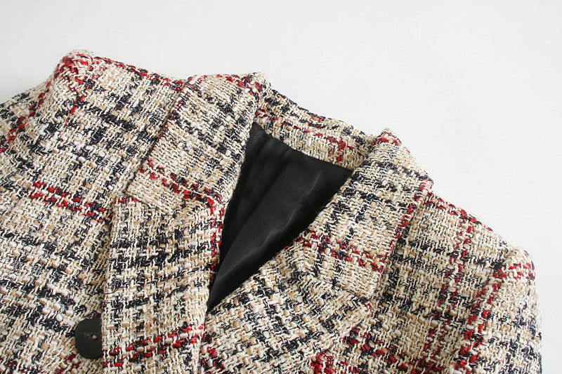 Slim Light-Plaid Blazer