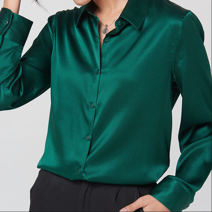 Satin long sleeve shirt