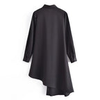 Black Asymmetrical Long Shirt / Shirtdress