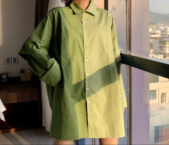 Two-piece cropped vest and long shirt/shirtdress