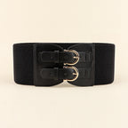 Retro Needle Buckle Waist Elastic Wide Belt