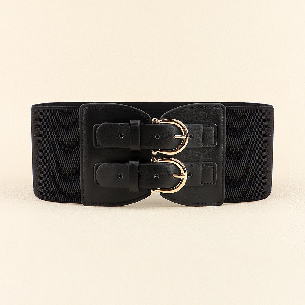 Retro Needle Buckle Waist Elastic Wide Belt