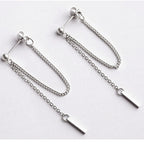 Simple Dangle Chain Earrings S925 (Silver Plated)