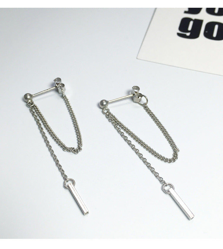 Simple Dangle Chain Earrings S925 (Silver Plated)