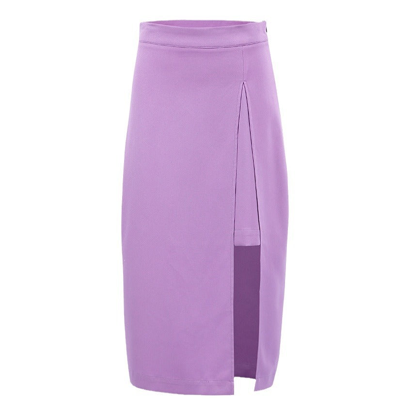 Color-Bright Layered Split Skirt