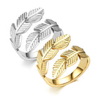 Adjustable Feather Design Ring